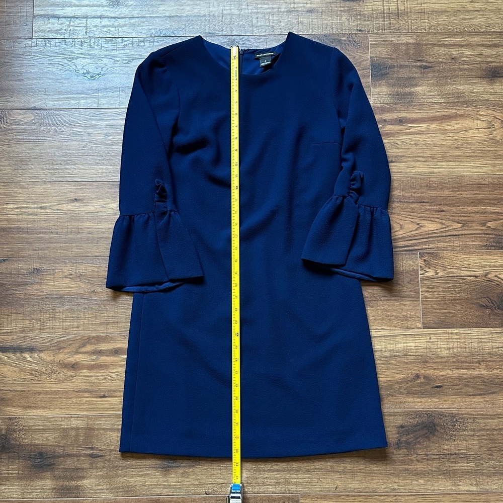 Club Monaco Women's 3/4 Ruffle Sleeve Blouson Dress Royal Blue Size 4 - Picture 7 of 11